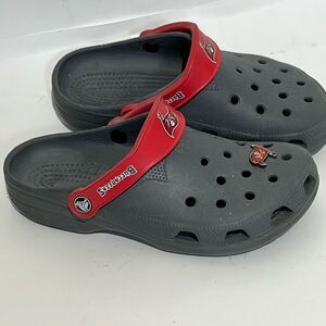 Crocs Unisex Adult Black Red Tampa Bay Buccaneers Clogs Size W 8-9, M 6-7